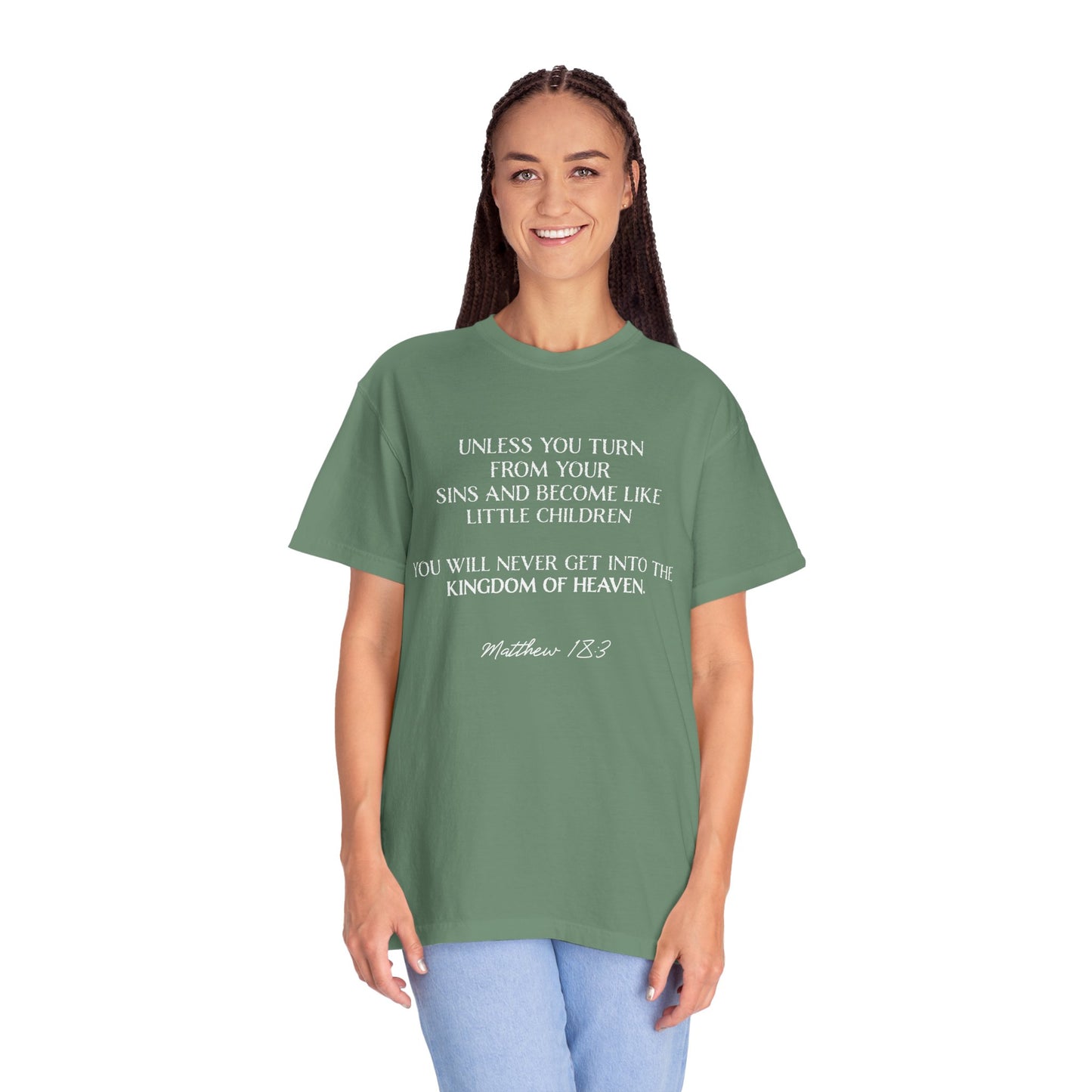Matthew 18:3 100% Cotton T-shirt — Christian Scripture Tee