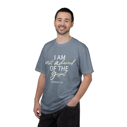 Romans 1:16 T-Shirt — Beige 100% Cotton