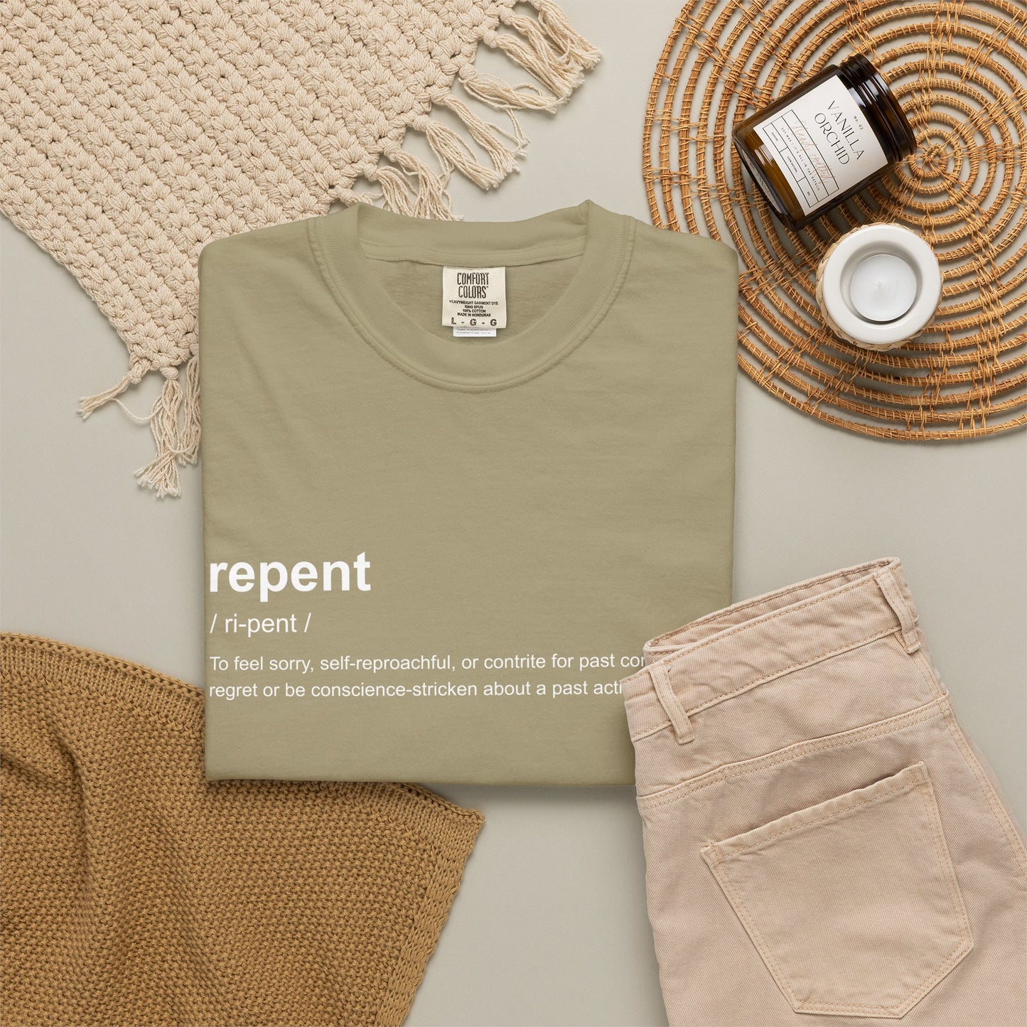 Repent Definition T-Shirt — 100% Cotton Garment-Dyed