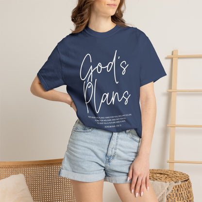God's Plans Jeremiah 29:11 100% Cotton‑Shirt — Inspirational Faith Graphic T-shirt