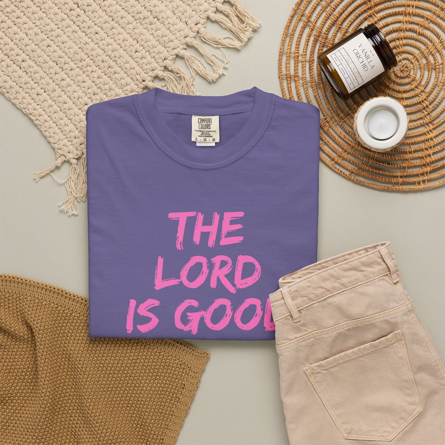 The Lord Is Good Nahum 1:7 pink T-Shirt