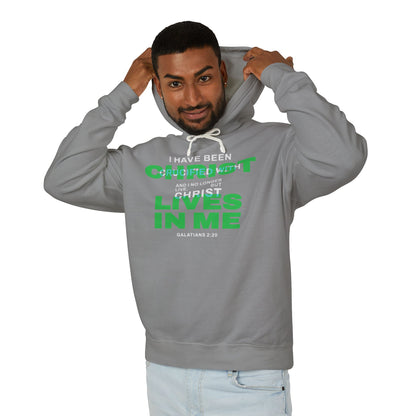 I have been Crucified with Christ "Galatians 2:20" Green 100%Cotton Comfort Color Hoodie