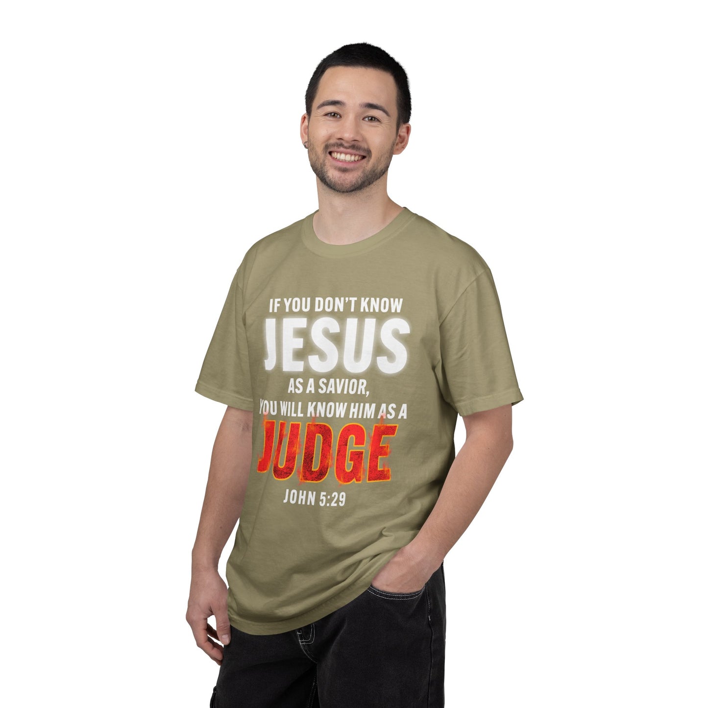 Know Jesus as Savior Cotton T-shirt — Faith-Based Christian Tee