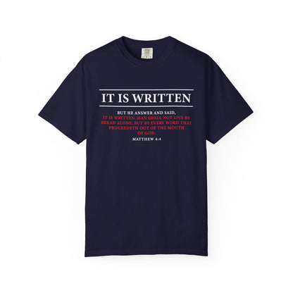 Matthew 4:4 Scripture T-Shirt — "Man Shall Not Live By Bread Alone" Christian Tee