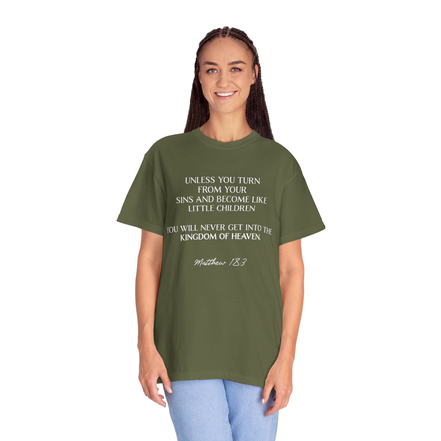 Matthew 18:3 100% Cotton T-shirt — Christian Scripture Tee
