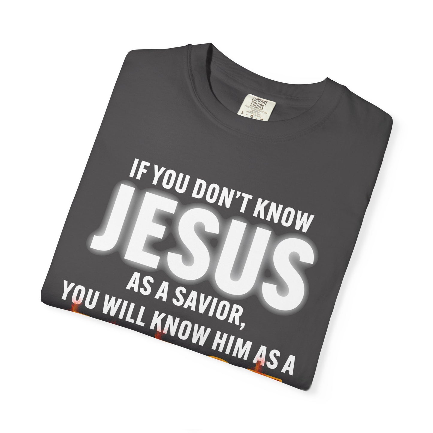 Know Jesus as Savior Cotton T-shirt — Faith-Based Christian Tee