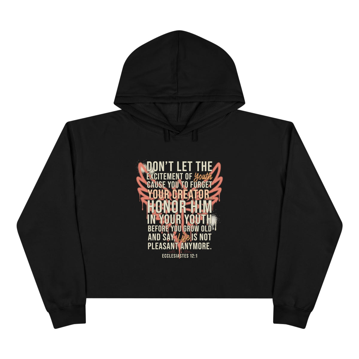 Crop Hoodie — "Honor Him" Faith Graphic Cropped Hoodie