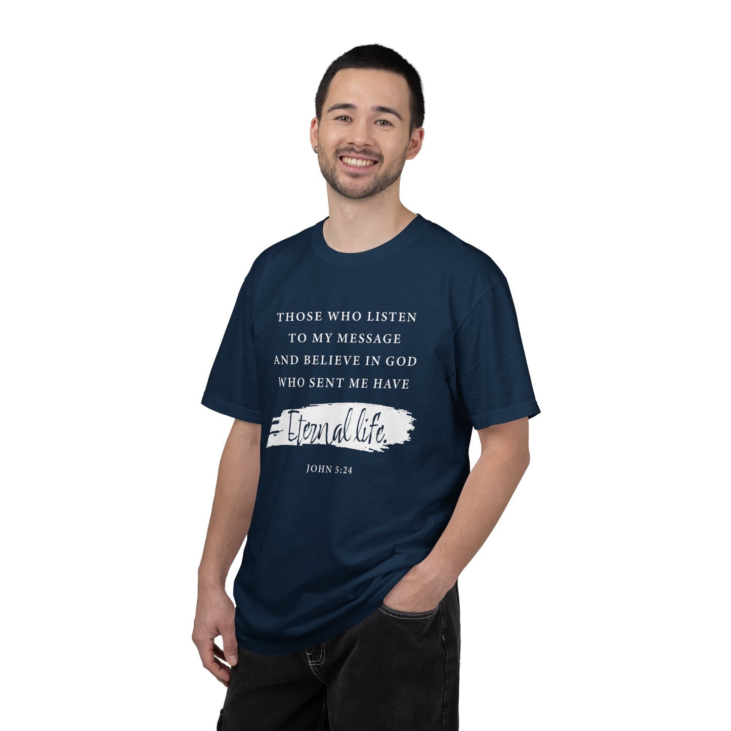 John 5:24 'Eternal Life' T-Shirt — Faith-Based Cotton Tee