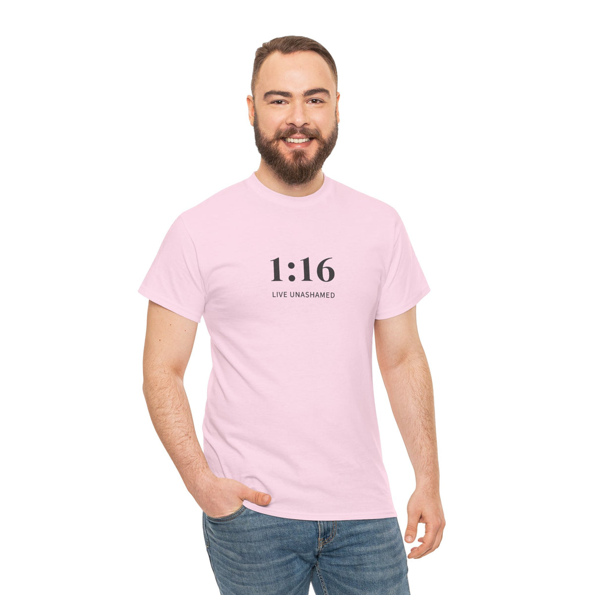 1:16 Live Unashamed Faithful Christian T-Shirt