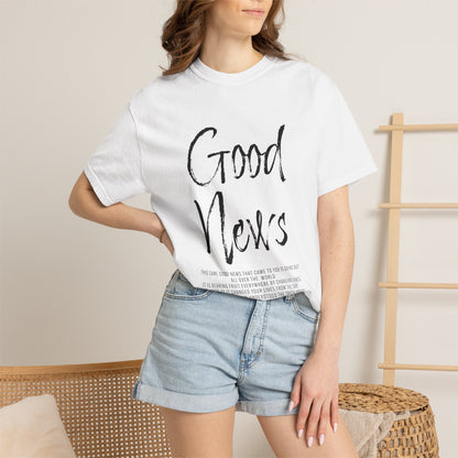 Colossians 1:6 'Good News' Cotton T-Shirt — Scripture Comfort Tee