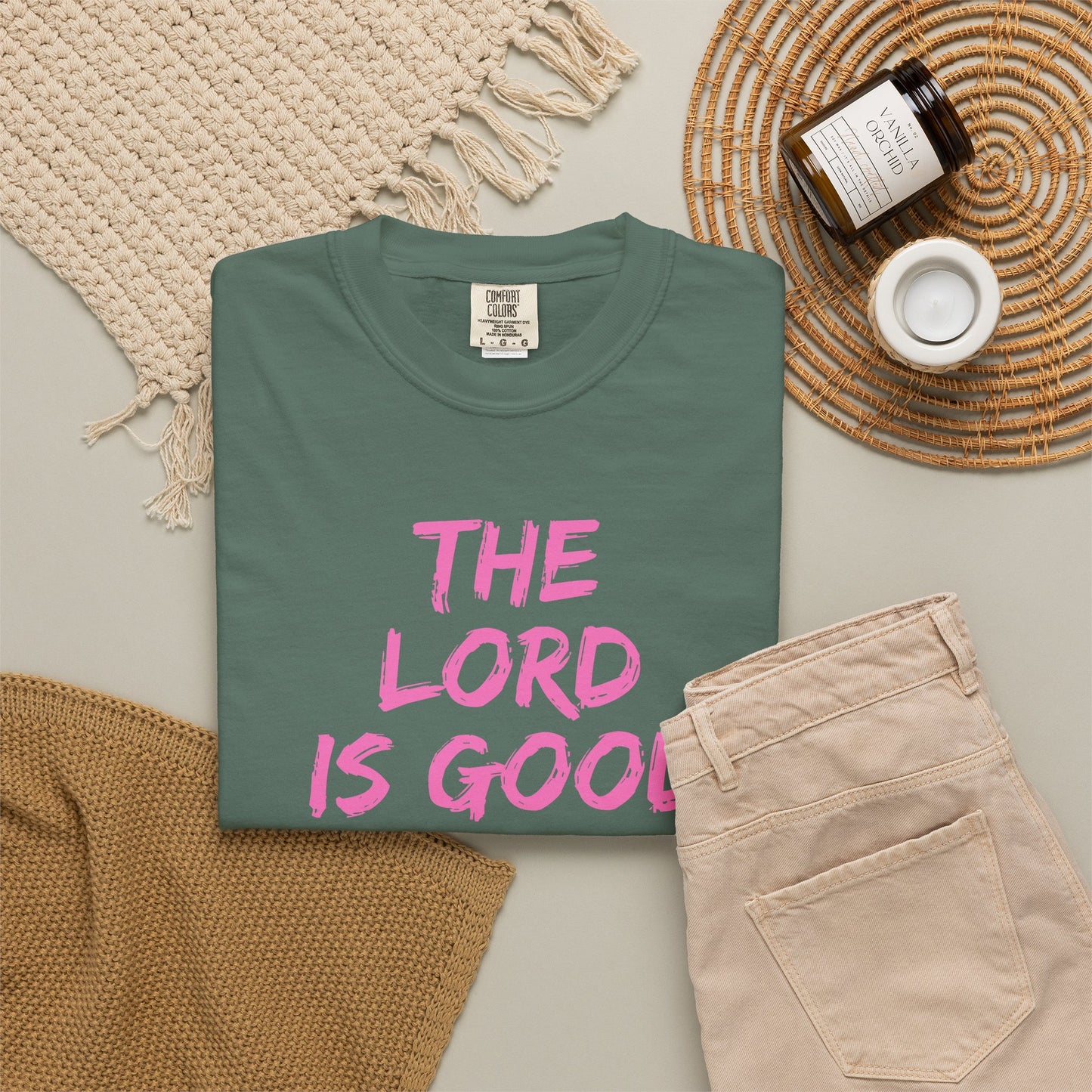 The Lord Is Good Nahum 1:7 pink T-Shirt