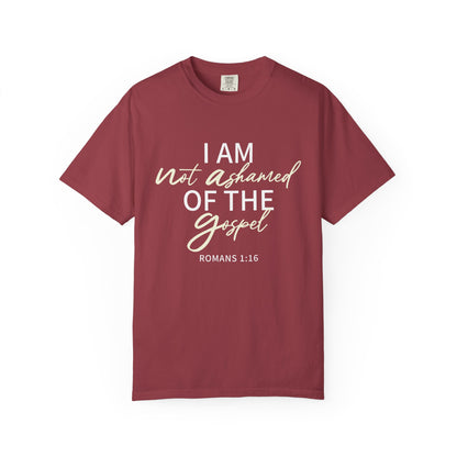 Romans 1:16 T-Shirt — Beige 100% Cotton