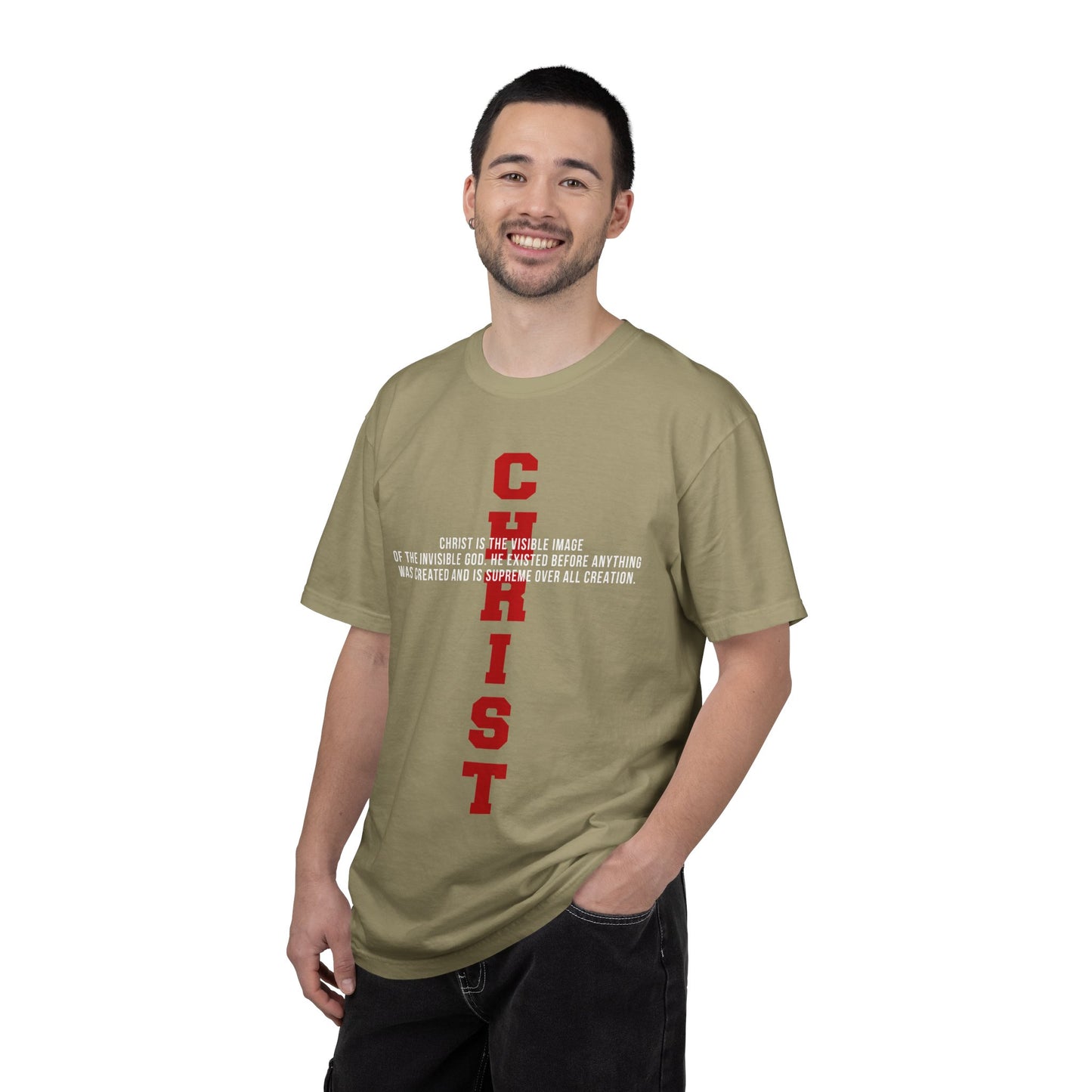 CHRIST the visible image of the invisible God Cotton T-shirt — Faith-Based Christian Tee