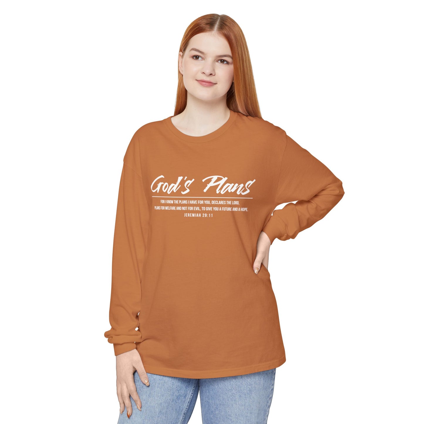 Jeremiah 29:11 'God's Plans' Long Sleeve T-Shirt — Inspirational Christian Faith Tee