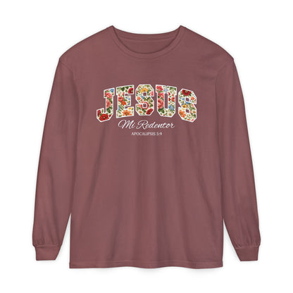 Jesus Mi Redentor Long Sleeve-Shirt — Spanish Christian Faith Tee 100% Cotton