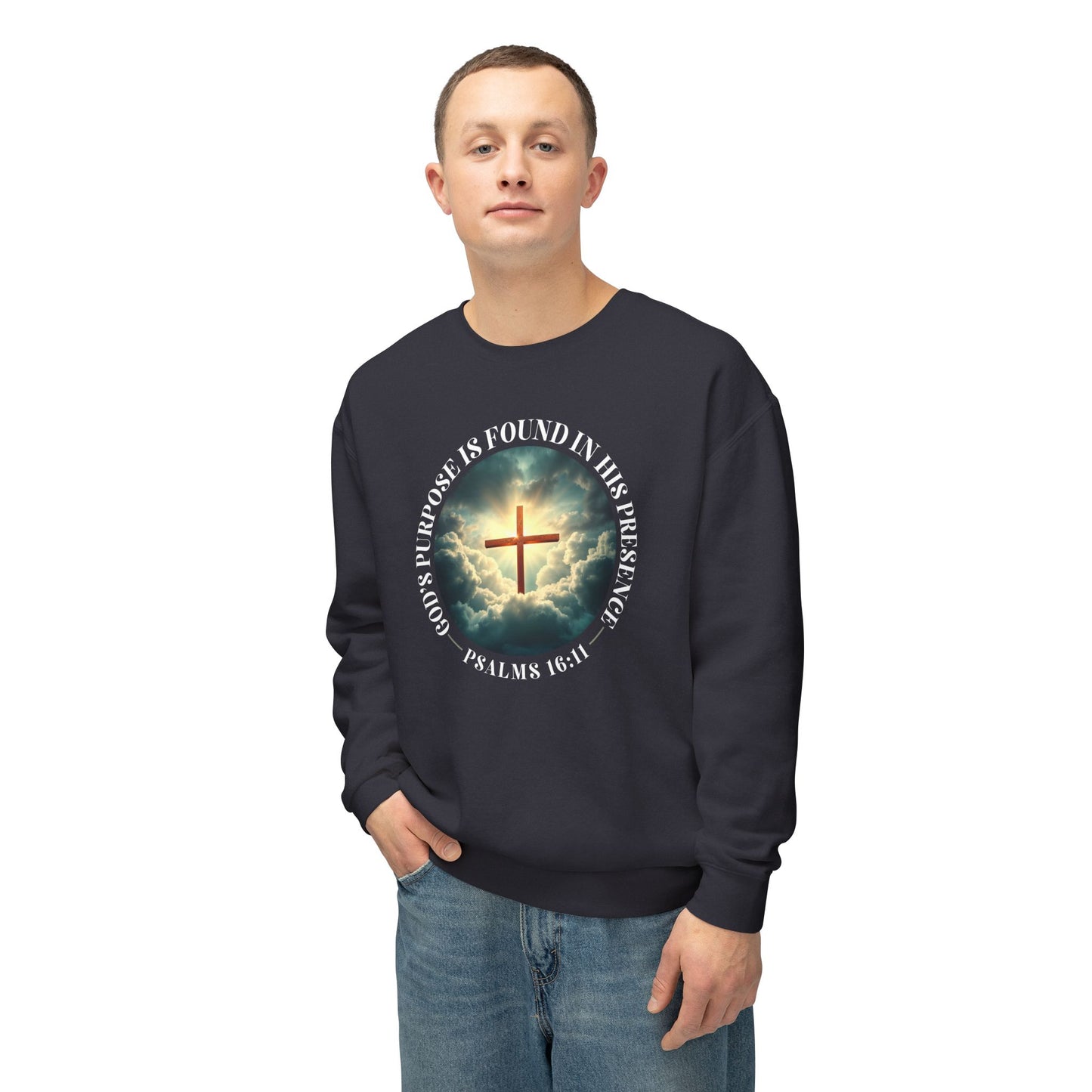 God's Purpose Psalms 16:11 Crewneck Sweatshirt — Inspirational Faith Quote