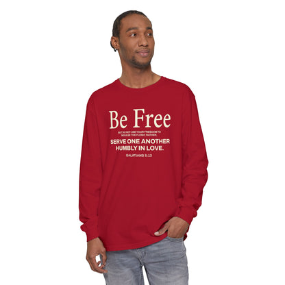 Be Free "Galatians 5:13" BEIGE 100% Cotton Long Sleeve