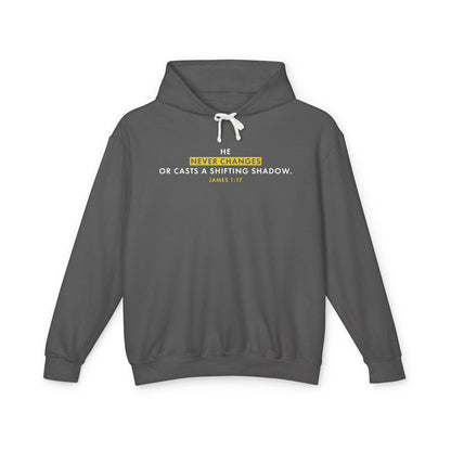 He Never Changes Long Sleeve T‑Shirt — Inspirational Christian Scripture  Faith-Based Christian Hoodie