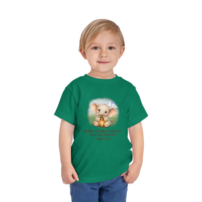 Toddler Tee - Cute Elephant with Lantern & Psalm 119:105 Inspirational Kids T-Shirt