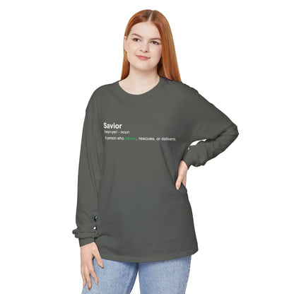 Savior Definition 100% cotton Long Sleeve Comfort Color