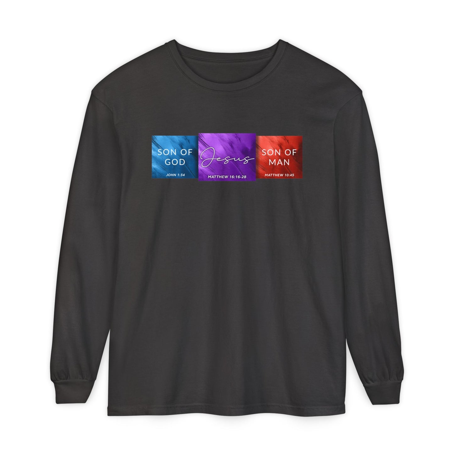 Son of Man Son of God Cotton T‑Shirt — Christian Faith Graphic Long Sleeve Tee