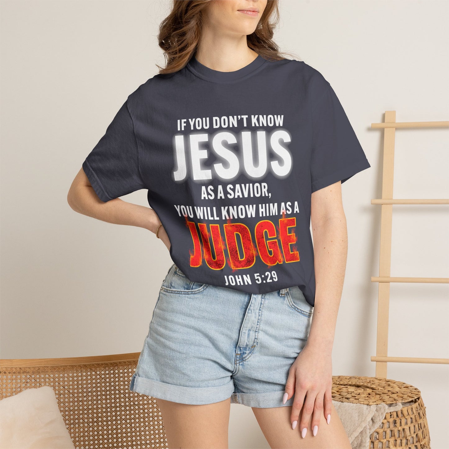 Know Jesus as Savior Cotton T-shirt — Faith-Based Christian Tee