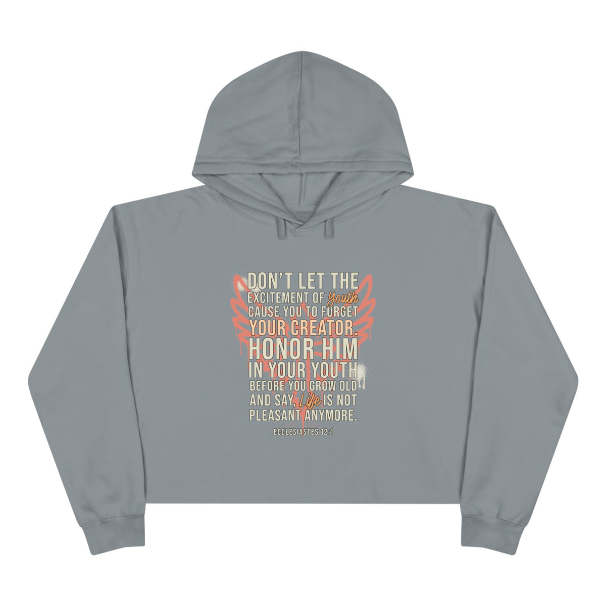 Crop Hoodie — "Honor Him" Faith Graphic Cropped Hoodie
