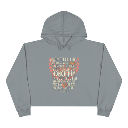 Crop Hoodie — "Honor Him" Faith Graphic Cropped Hoodie