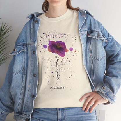 Colossians 2:7 Floral Faith T-Shirt