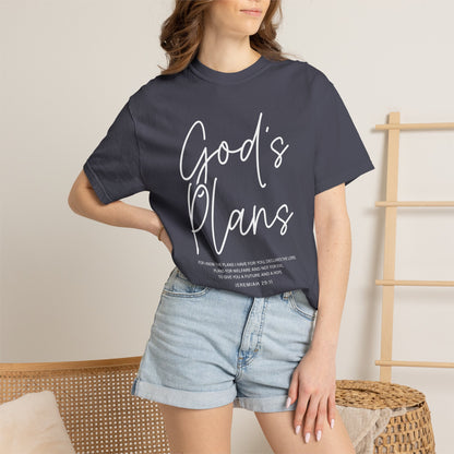 God's Plans Jeremiah 29:11 100% Cotton‑Shirt — Inspirational Faith Graphic T-shirt