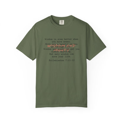 Biblical Wisdom T-Shirt — "Wisdom & Truth" Ecclesiastes 7:11 Scripture Tee