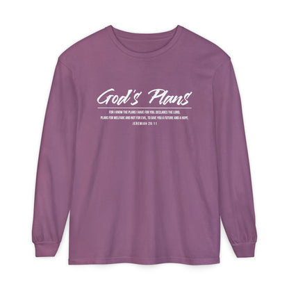 Jeremiah 29:11 'God's Plans' Long Sleeve T-Shirt — Inspirational Christian Faith Tee