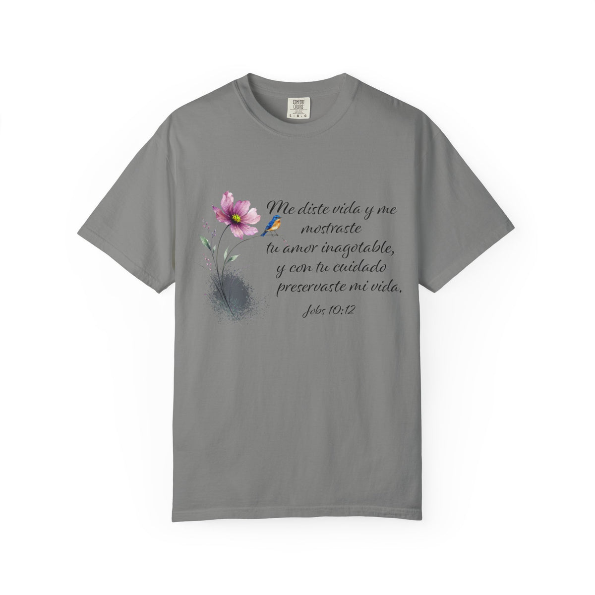 Inspirational Spanish Bible Verse T-Shirt – John 10:12 Floral Tee