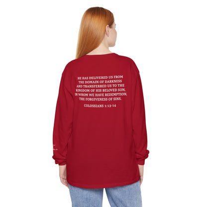 Rescued Colossians 1:13 Long Sleeve T-Shirt — 100% Cotton
