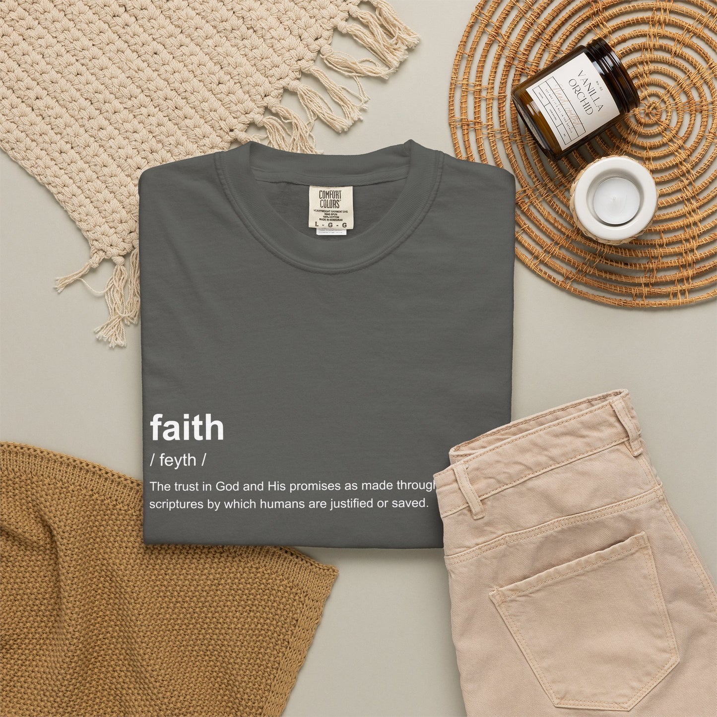 Faith Definition 100% Cotton T-Shirt — Inspirational Scripture Tee