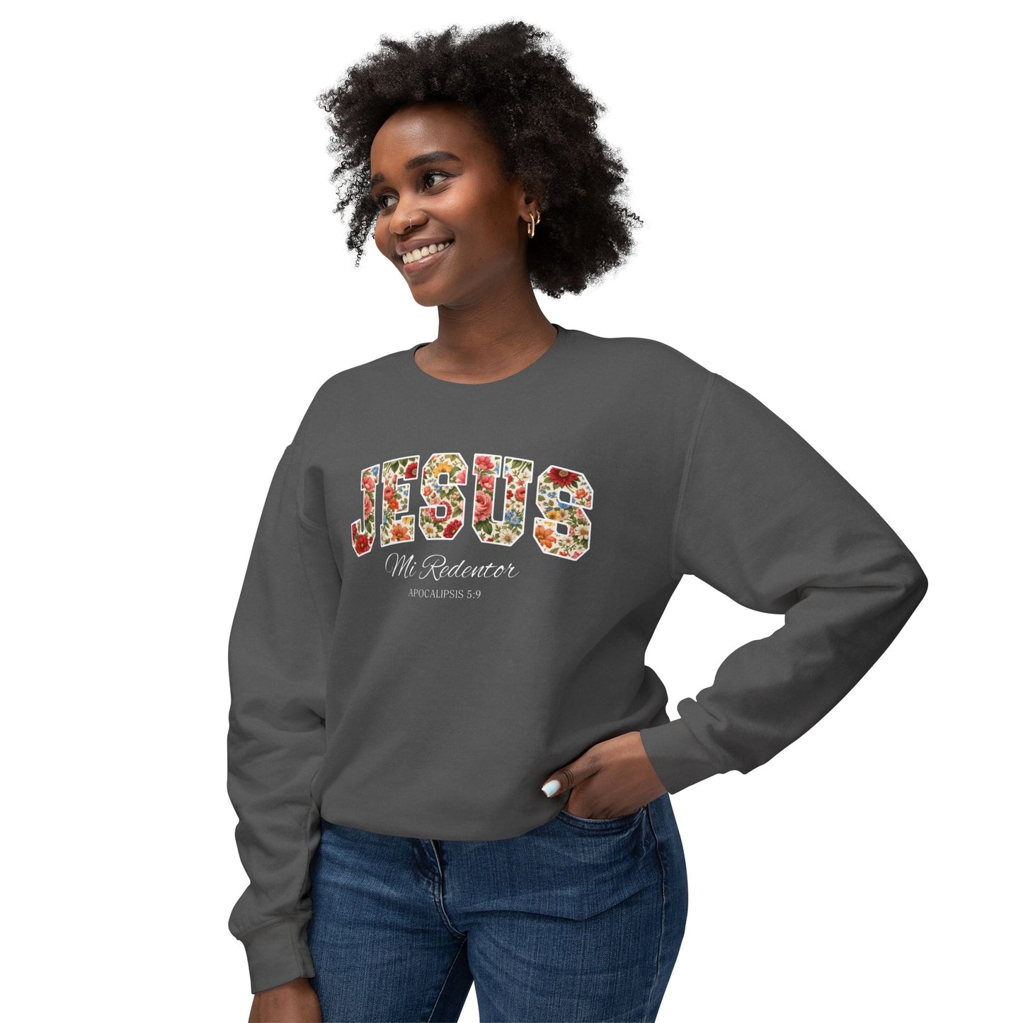 Jesus Mi Redentor Sweat-Shirt — Spanish Christian Faith Tee 100% Cotton