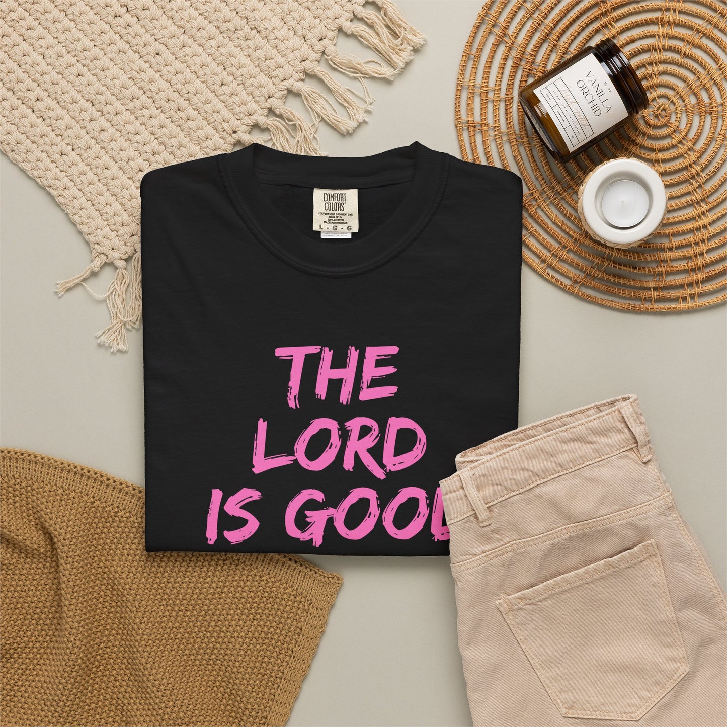 The Lord Is Good Nahum 1:7 pink T-Shirt