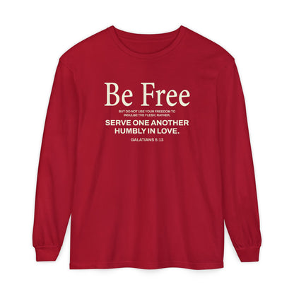 Be Free "Galatians 5:13" BEIGE 100% Cotton Long Sleeve