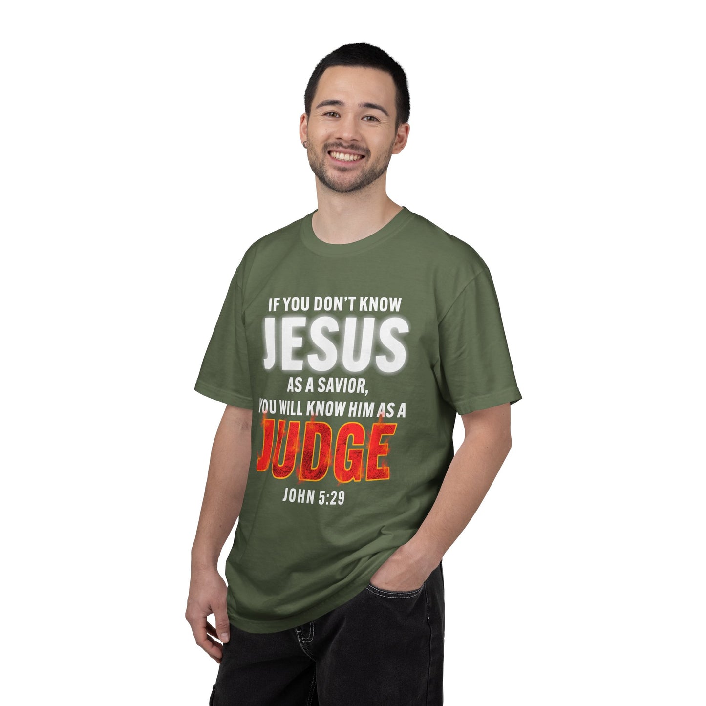 Know Jesus as Savior Cotton T-shirt — Faith-Based Christian Tee