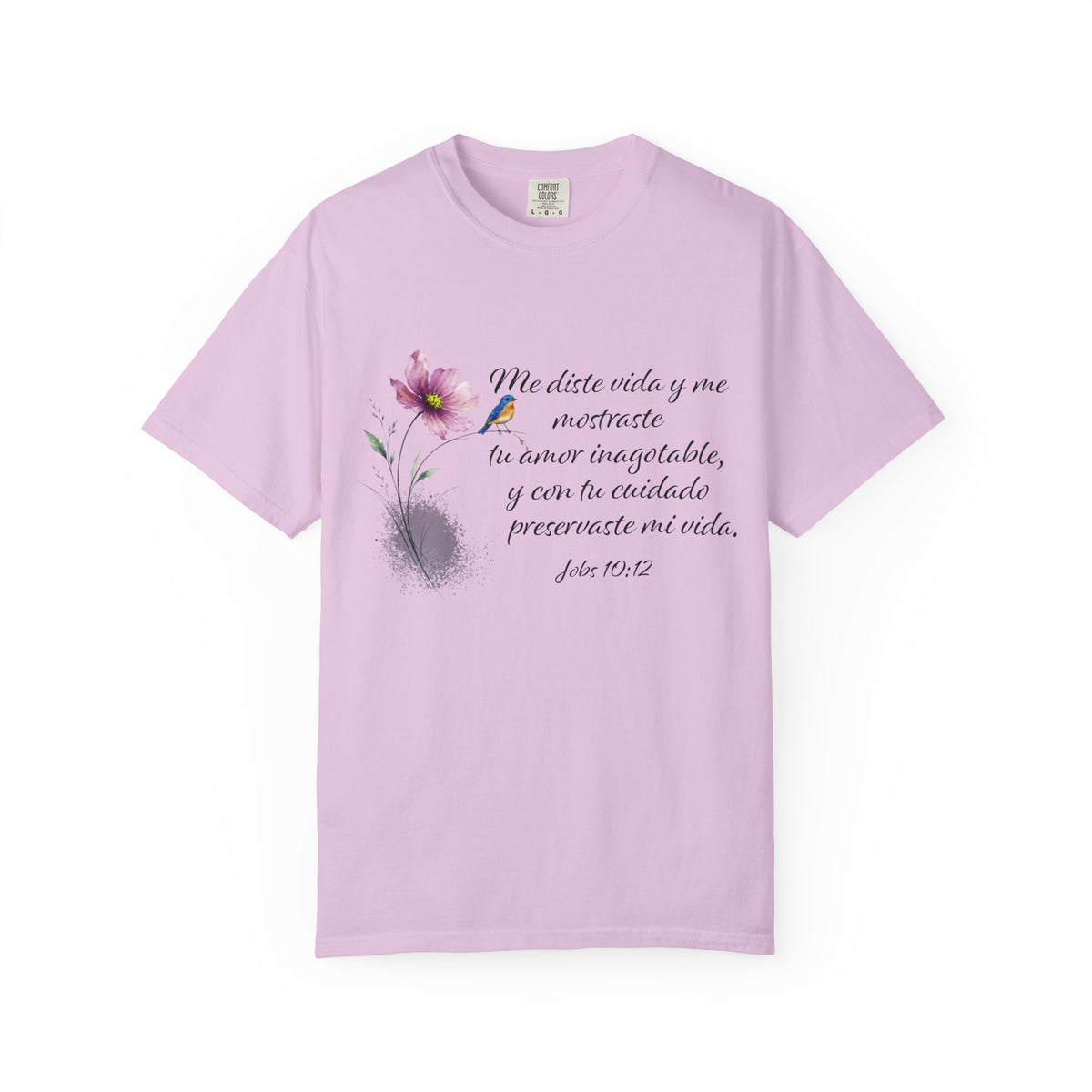 Inspirational Spanish Bible Verse T-Shirt – John 10:12 Floral Tee