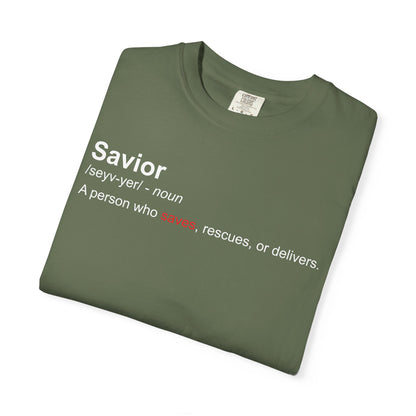 Savior Definition Tee — Inspirational Faith Graphic T-Shirt