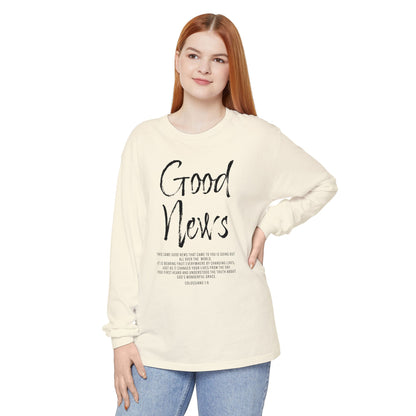 Good News Colossians 1:6 Long Sleeve T-Shirt — Faith Scripture Tee