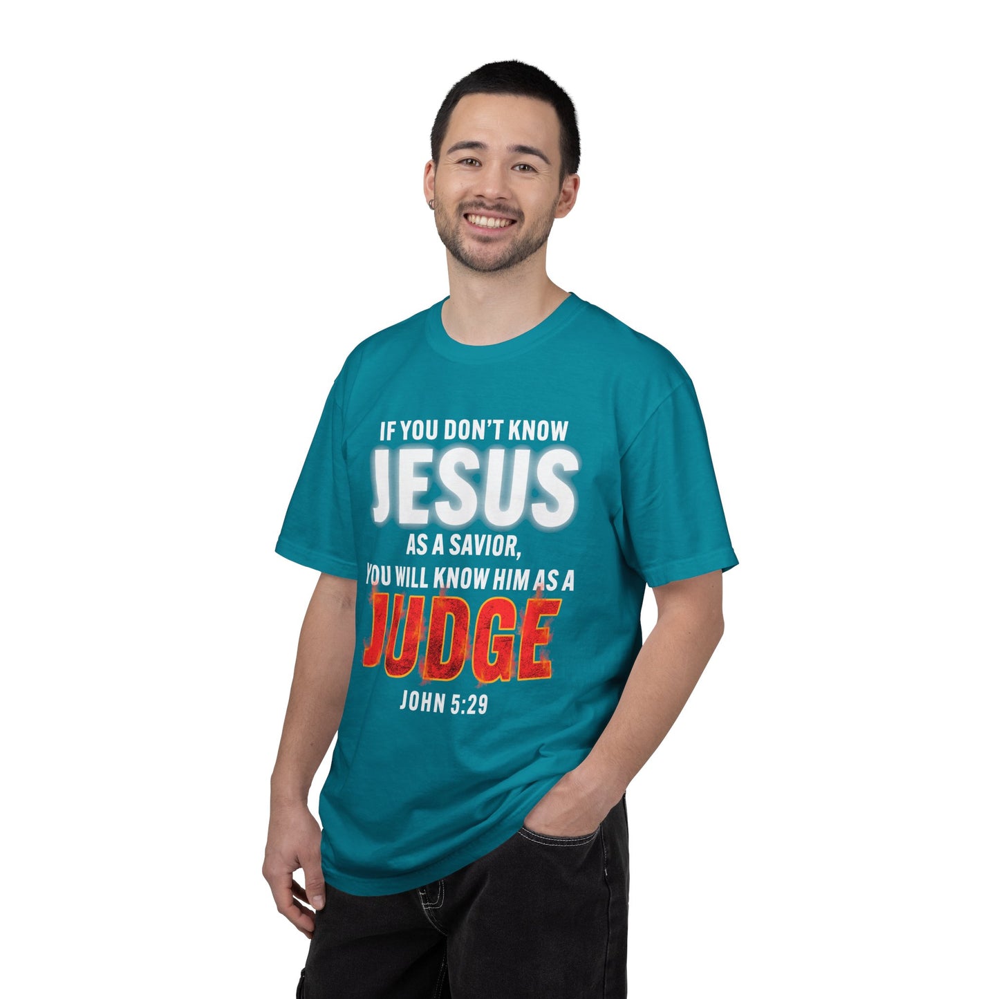 Know Jesus as Savior Cotton T-shirt — Faith-Based Christian Tee