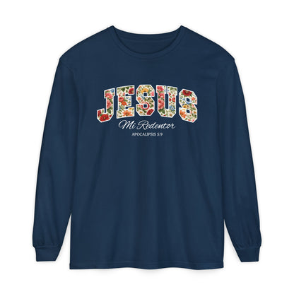 Jesus Mi Redentor Long Sleeve-Shirt — Spanish Christian Faith Tee 100% Cotton