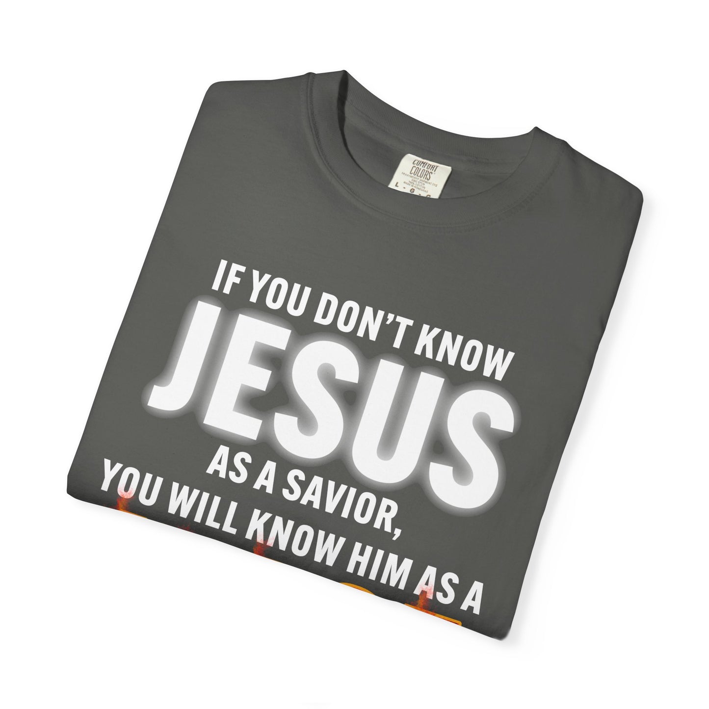 Know Jesus as Savior Cotton T-shirt — Faith-Based Christian Tee