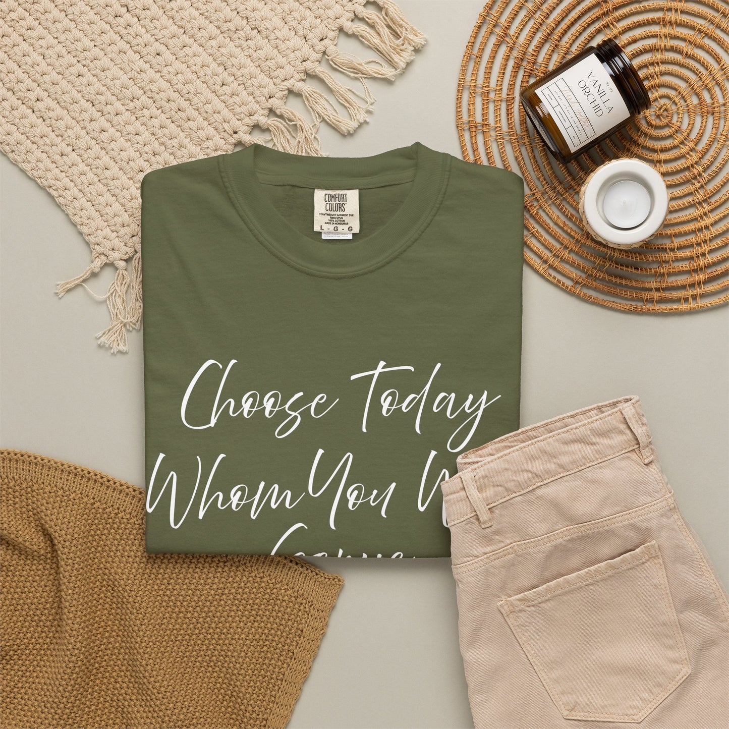 Joshua 24:15 "Choose Today Whom You Will Serve" 100% Cotton T-shirt