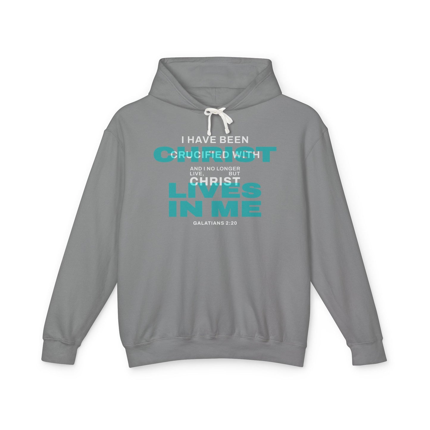 I have been Crucified with Christ "Galatians 2:20" Teal Unisex 100% Cotton Hoodie