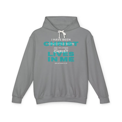 I have been Crucified with Christ "Galatians 2:20" Teal Unisex 100% Cotton Hoodie