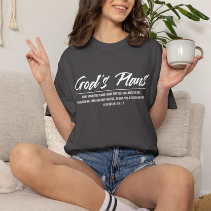 Jeremiah 29:11 'God's Plans 100% Cotton T-Shirt — Inspirational Faith Tee