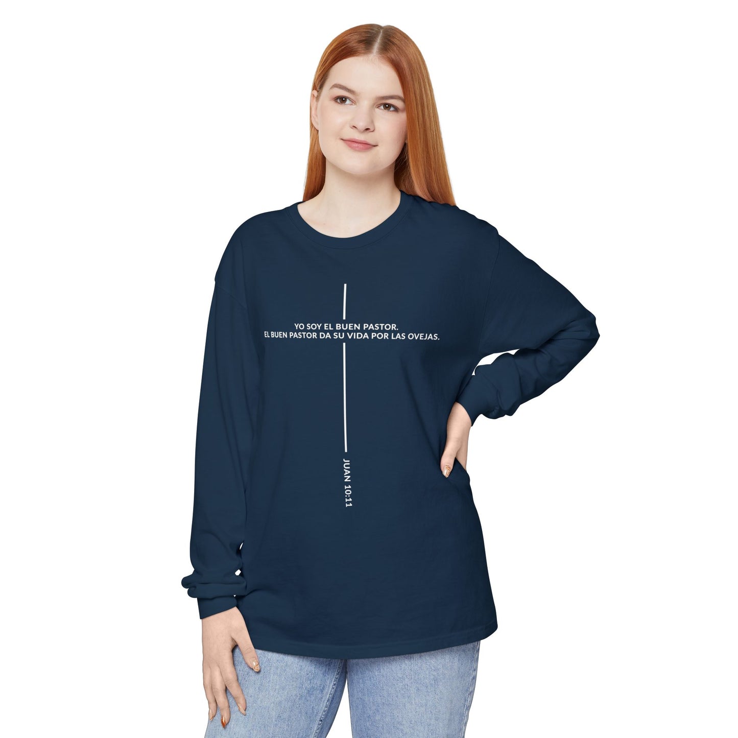Buen Pastor T-shirt — Juan 10:11 'Yo Soy el Buen Pastor' Christian Long Sleeve Tee
